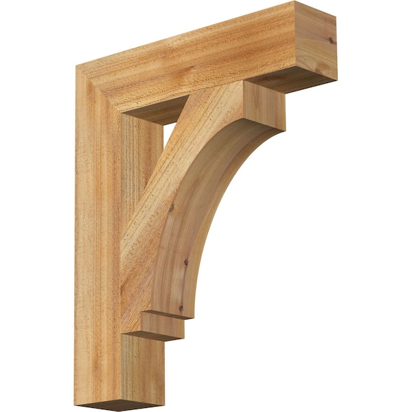 Ekena Millwork Imperial Block Rough Sawn Bracket, Western Red Cedar, 4"W x 18"D x 22"H BKT04X18X22IMP05RWR - main